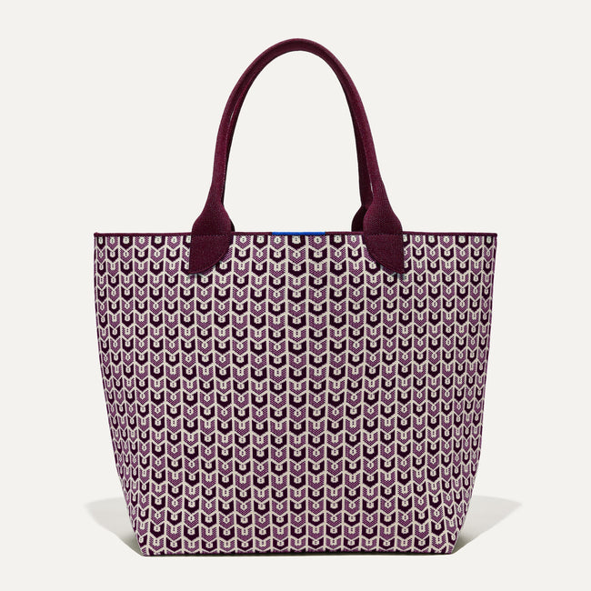 The Lightweight Tote in Signature Plum shown from the front. 