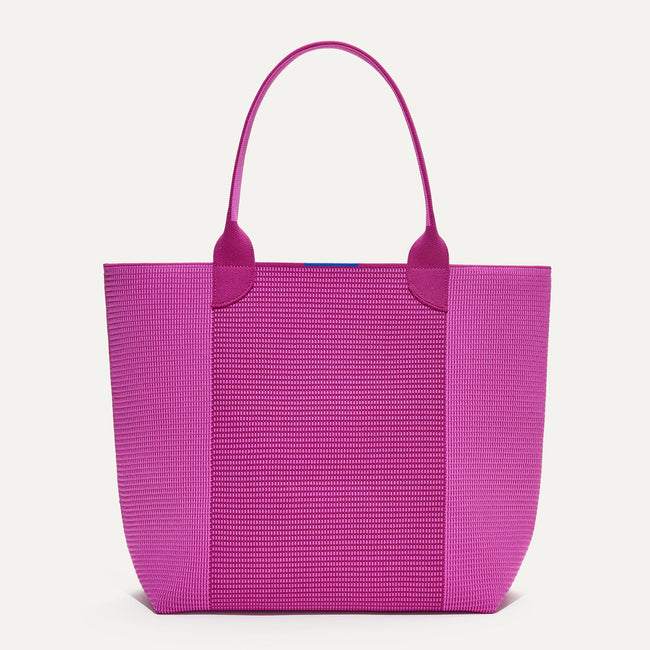 The Lightweight Tote in Tulip Pink Colorblock shown from the front.