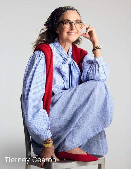 Woman wearing The Point III in Black. The text 'Tierney Gearon' appears in the lower-left corner against a light gray studio background.