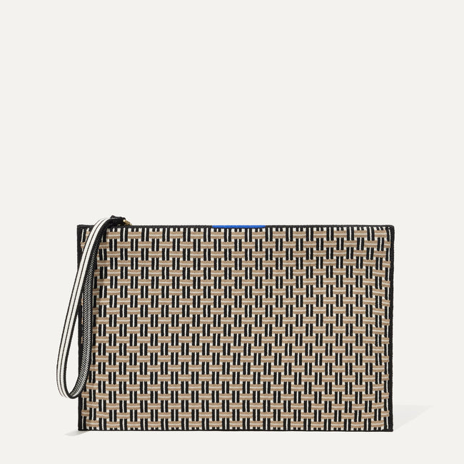 The Wristlet in Jetset Black shown from the front.