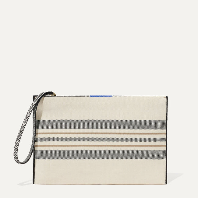The Wristlet in Polar Stripe shown from the front. 