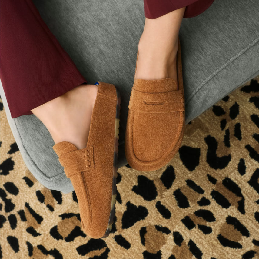 Close up shot of The Penny Clog in Russet.