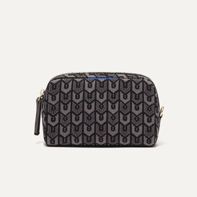 The Mini Universal Pouch in Signature Black shown from the front.