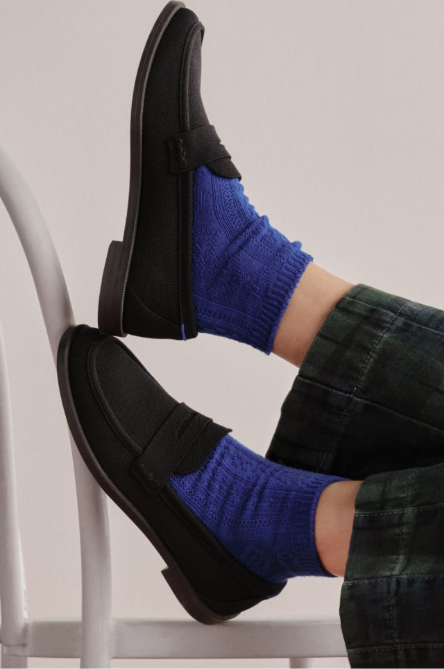 Close up shot of The Penny Loafer in Black.