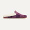 The Scuff Slipper in Mauve Buffalo Check shown from the side. 