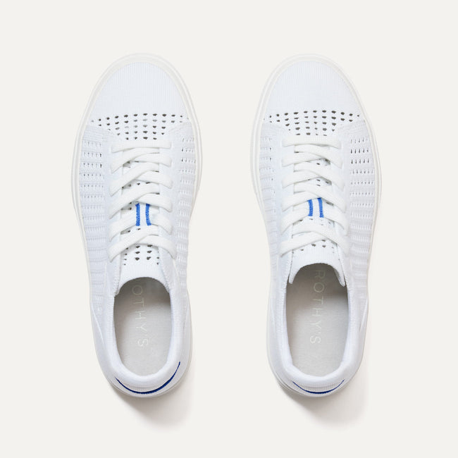 The RS02 Sneaker in Bright White shown from the top.