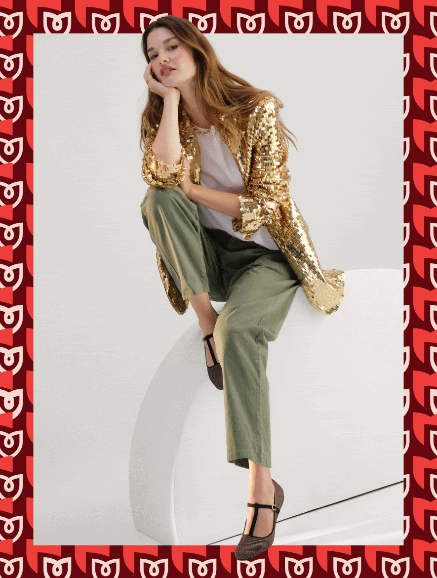 Model wearing the rec crisp double buckle mary jane