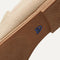 Outsole of The Ravello Loafer in Sand shown from below, in diagonal view.