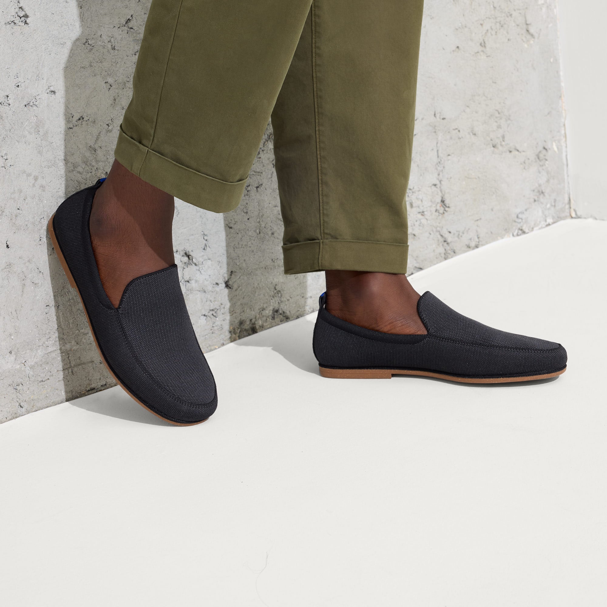 The Ravello Loafer in Stone Black Men's Shoes Rothy's