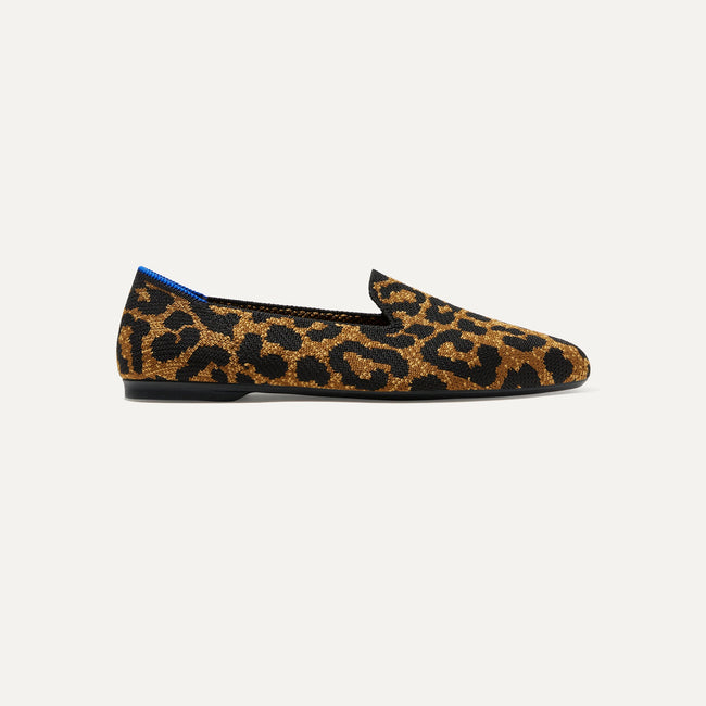 The Almond Loafer in Classic Leopard shown from the side. 