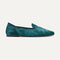 The Almond Loafer in Dark Jade shown from the side. 
