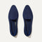The Almond Loafer in Deep Navy shown from the top. 