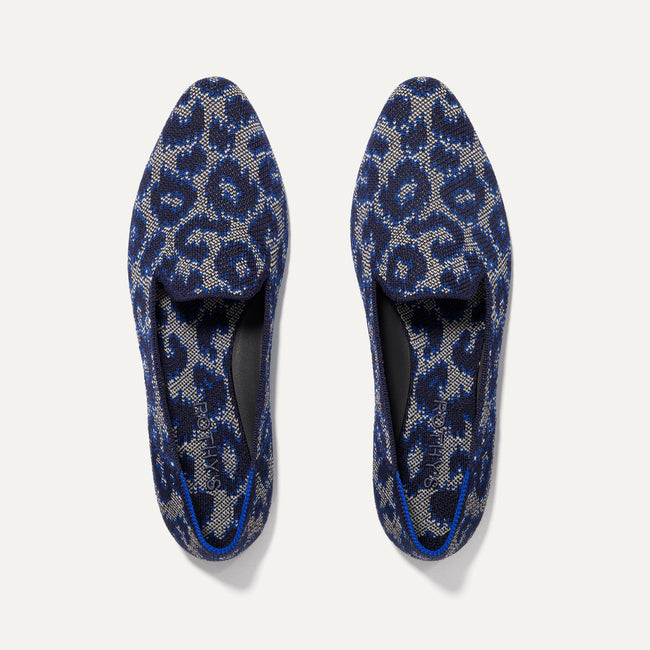 The Almond Loafer in Indigo Cat shown from the top.