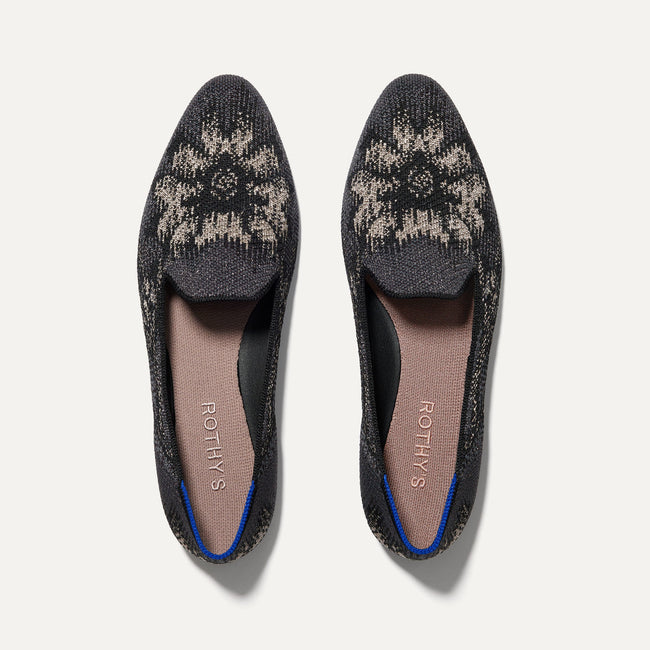 The Almond Loafer in Obsidian shown from the top. 