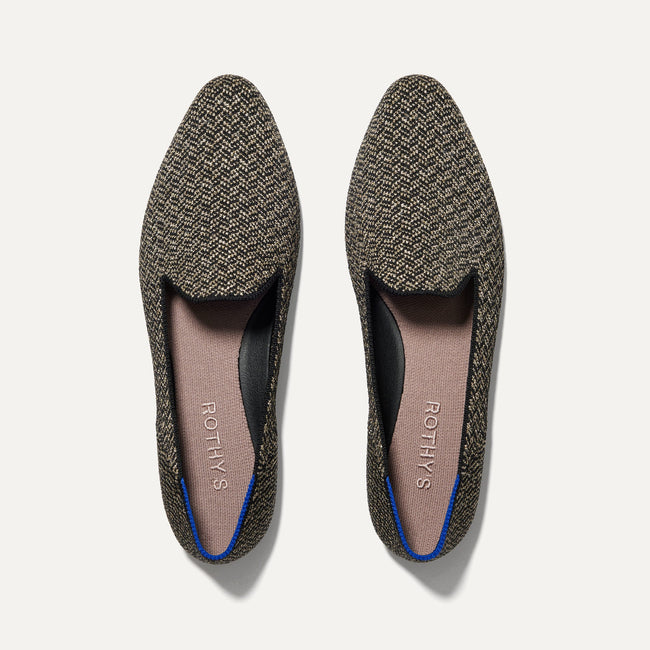 The Almond Loafer in Sparkle Herringbone shown from the top. 