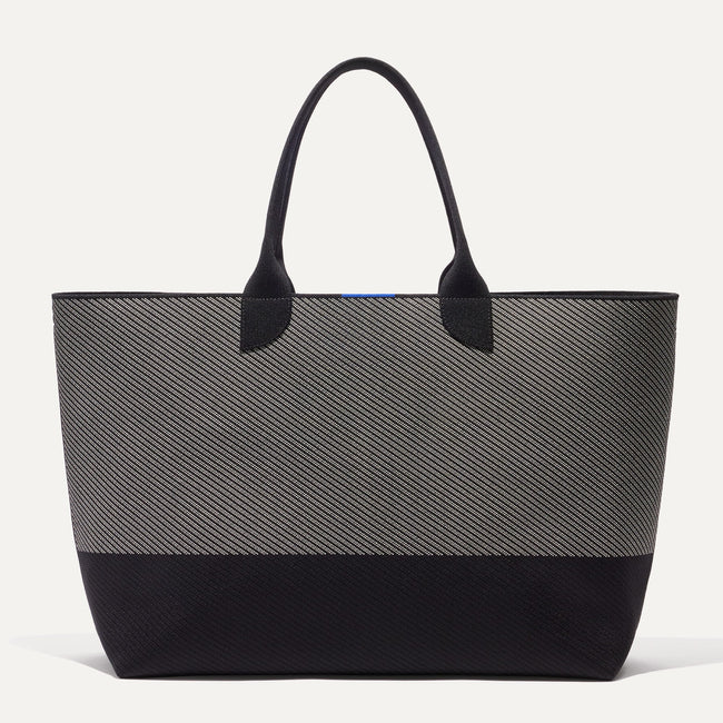 The Lightweight Mega Tote in Grey Mist Twill, shown from the from the front.
