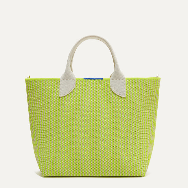 The Lightweight Petite Tote in Chartreuse, shown from the front.