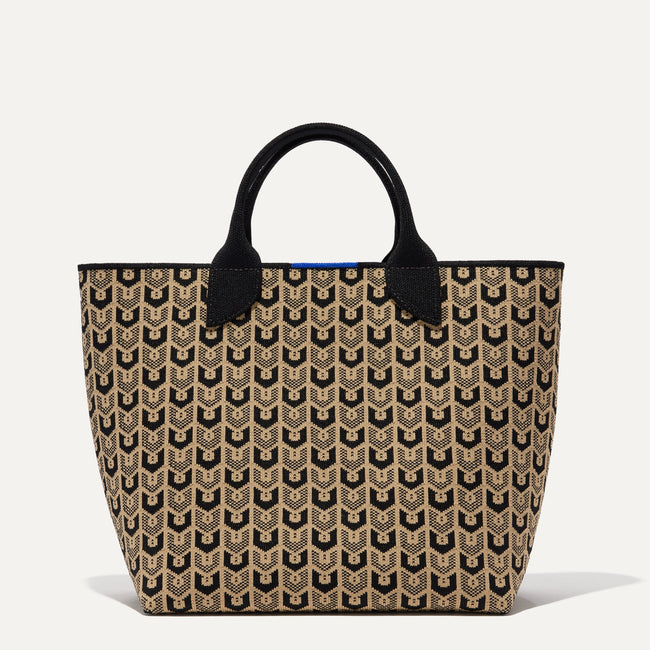 The Lightweight Petite Tote in Signature Brown, shown from the front.