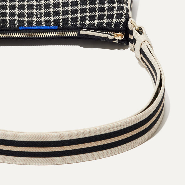 The Casual Crossbody in Black & Ivory Grid