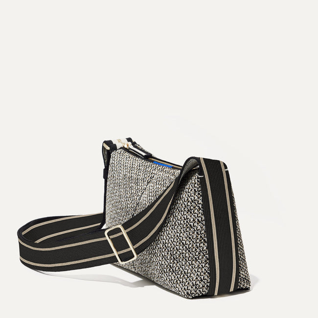 The Casual Crossbody in Starlight Tweed, shown from the side at an angle.