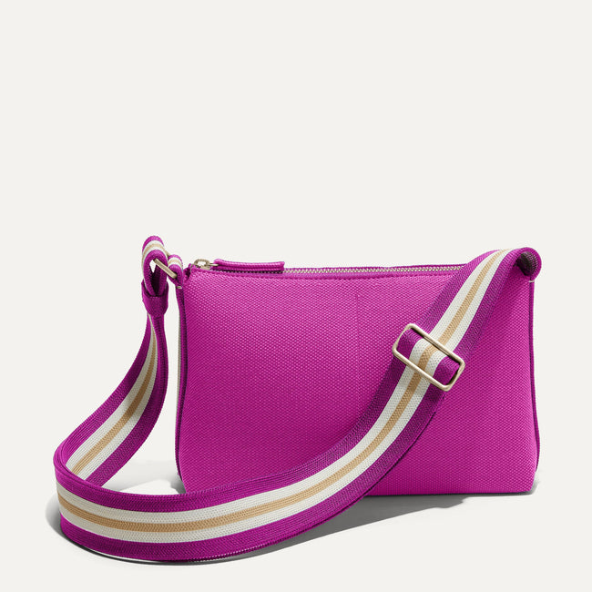 The Casual Crossbody in Tulip Petal, shown from the front.