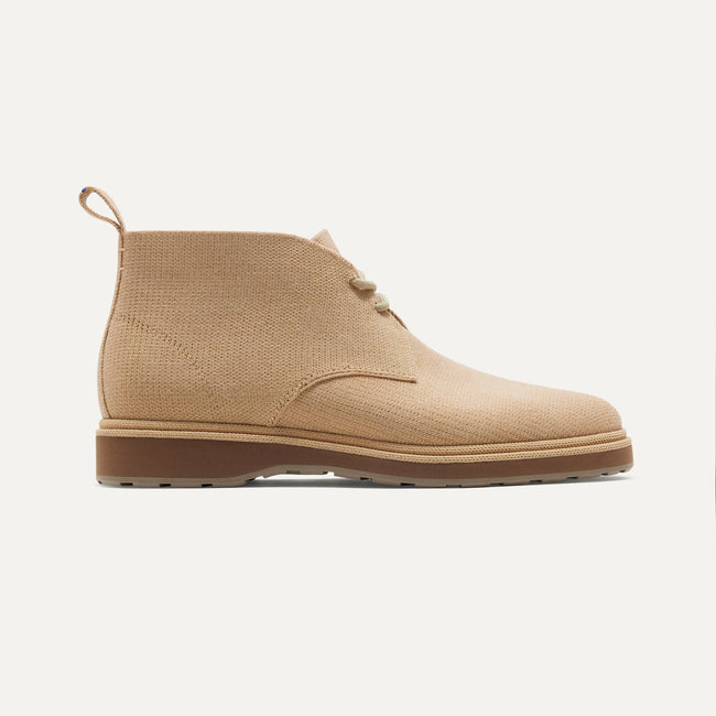 The Chukka Boot in Desert Sand shown from the side. 