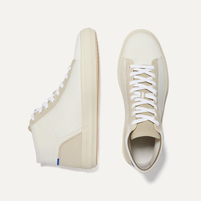 The High Top Sneaker in Sand Dune shown from the top. 