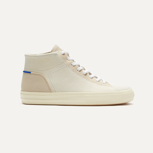 The High Top Sneaker in Sand Dune shown from the side. 