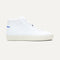 The High Top Sneaker in Bright White shown from the side. 