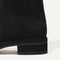Close up of the heel of The Tall Lug Boot in Onyx Black.