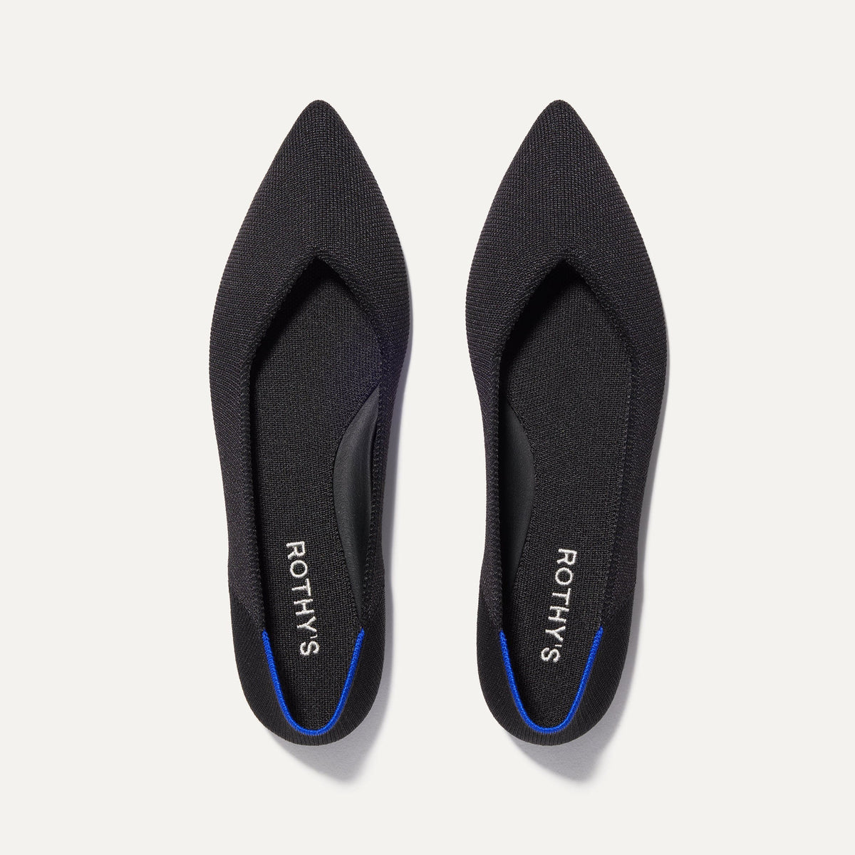 The Point II in Black Regular & Wide Flats Rothy's
