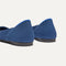 Close up of the heel of The Point II in Deep Sea Mesh, with Rothy's signature blue halo. 