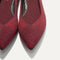 Close up of the toe and vamp on The Point II in Garnet Chantilly.