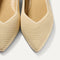 Close up of the toe and vamp on The Point II in Marzipan Woven.