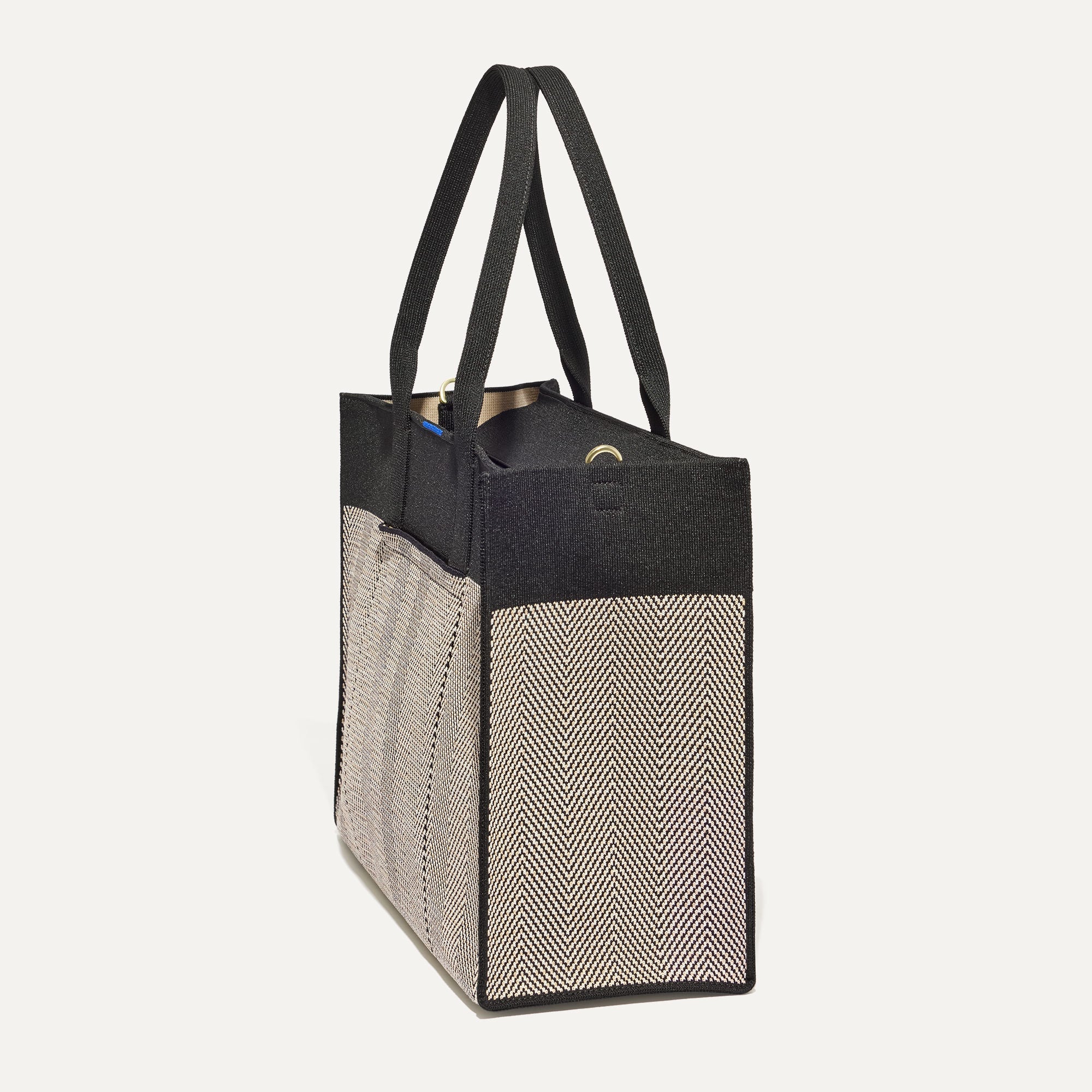 The Classic Tote in Black Herringbone - Thumbnail 2