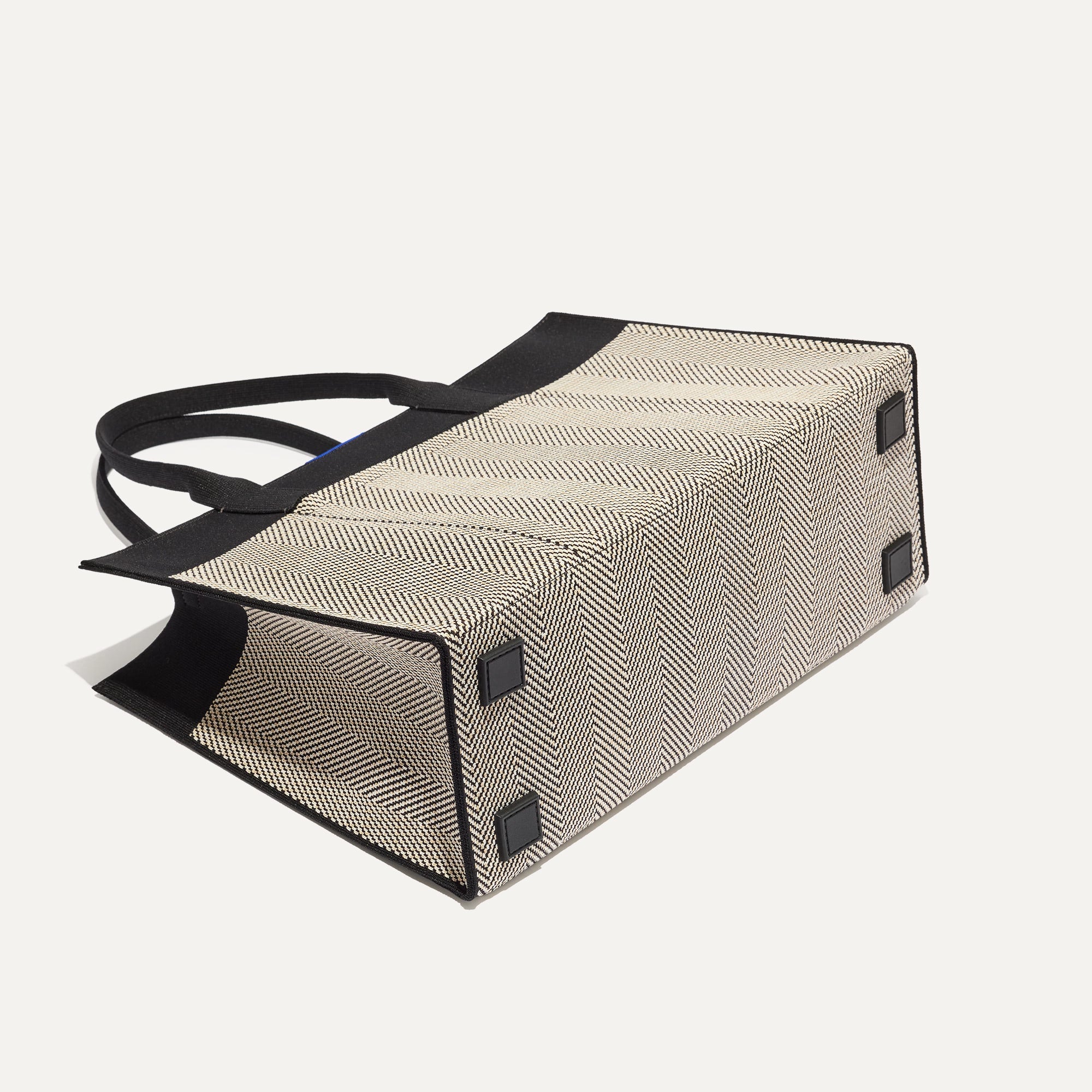 The Classic Tote in Black Herringbone - Thumbnail 4