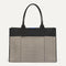 PDP |The Classic Tote in Black Herringbone, shown from the front. 
