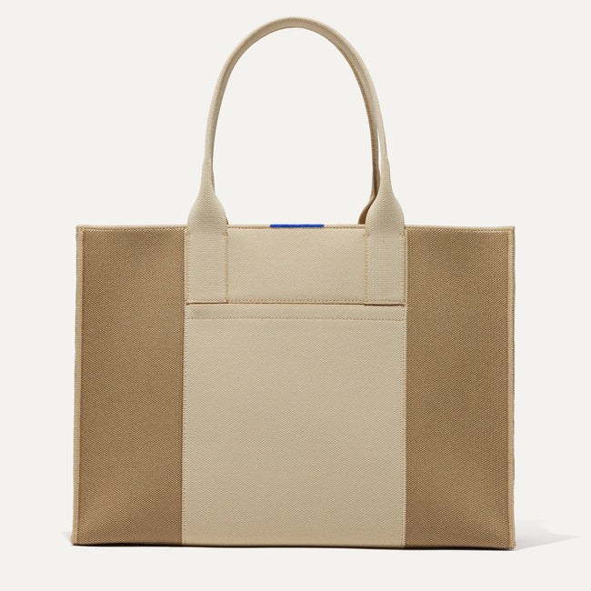 The Classic Tote in Soft Sesame, shown from the front. 