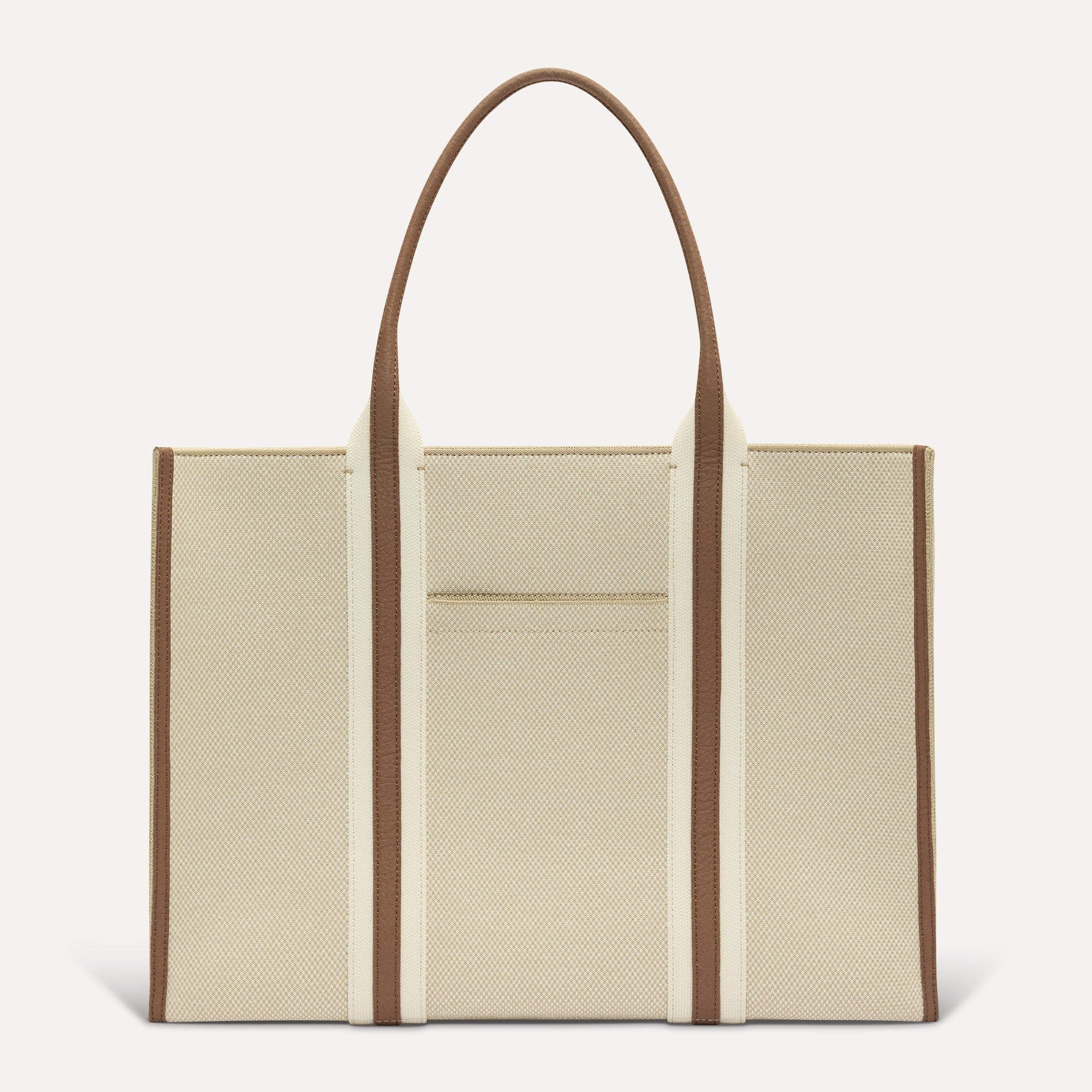 PDP |The Classic Tote in Buttercream, shown from the front.
