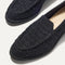 Close up of the toe area of The Lug Loafer in Black Bouclé.