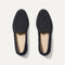 A pair of The Lug Loafer in Black Bouclé shown from the top. 