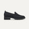 The Lug Loafer in Black Bouclé shown from the side. 