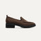 The Lug Loafer in Brown Herringbone shown from the side. 