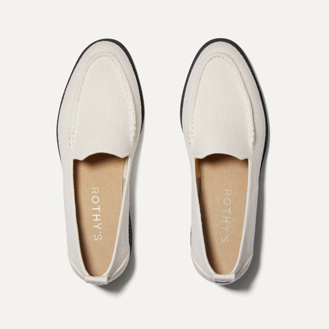 The Lug Loafer in Ivory shown from the top. 