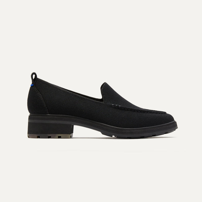 The Lug Loafer in Onyx Black shown from the side. 