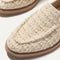 Close up of the toe area of The Lug Loafer in Pearl Bouclé.