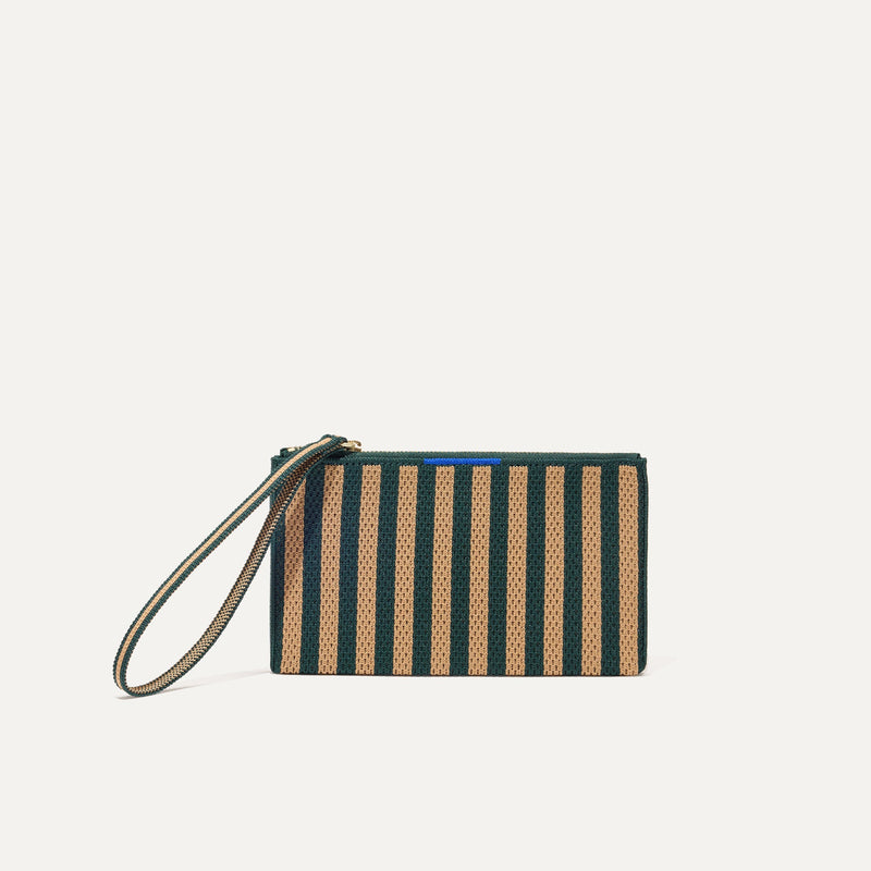 PLP |The Wallet Wristlet in Pine Stripe, shown from the front.