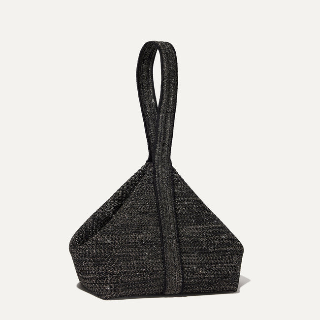 The Party Pouch in Onyx Sparkle shown from the front.