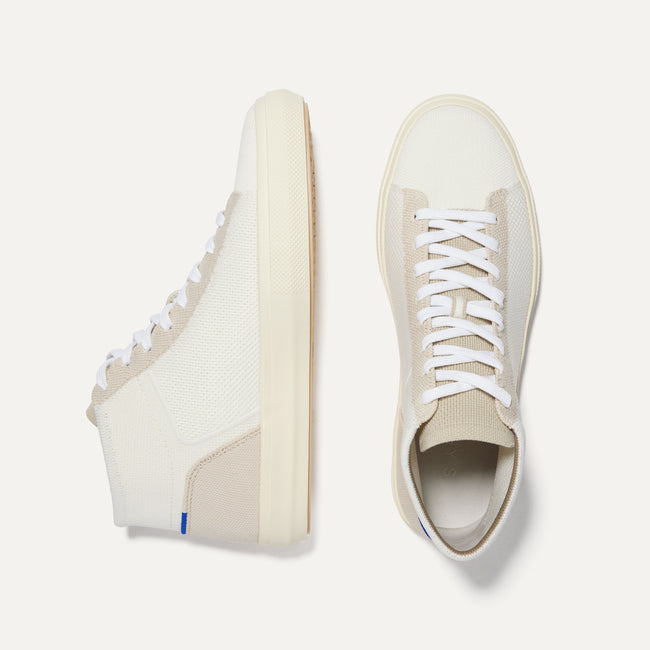 The High Top Sneaker in Sand Dune shown from the top. 