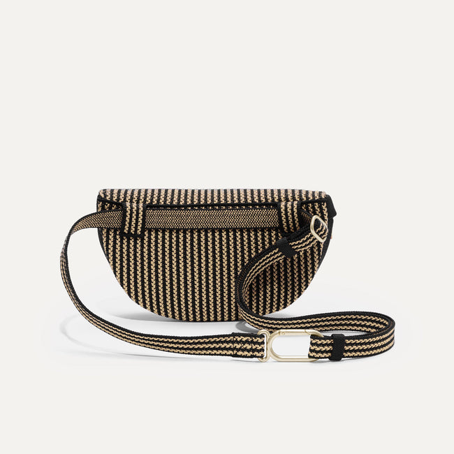 The Casual Sling in Toffee Stripe shown from the back. 